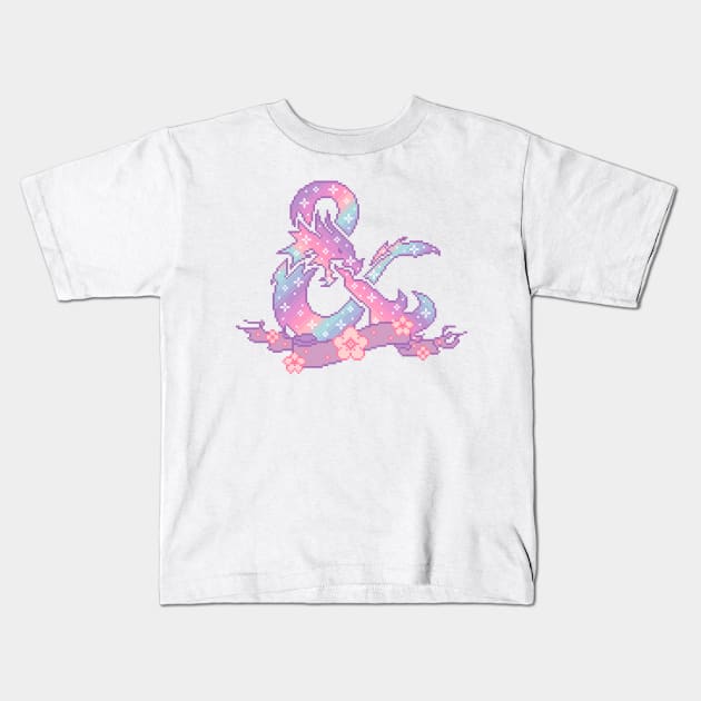 Dungeons and Dragons Dragon Pixel Art Kids T-Shirt by AlleenasPixels